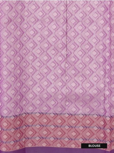 Gracecharm Kora Silk Cotton Triangle Circle with Diamond Jaal Pallu Saree