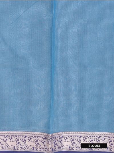 Gracecharm Kora Silk Cotton Window Check with Micro Check Pallu Saree