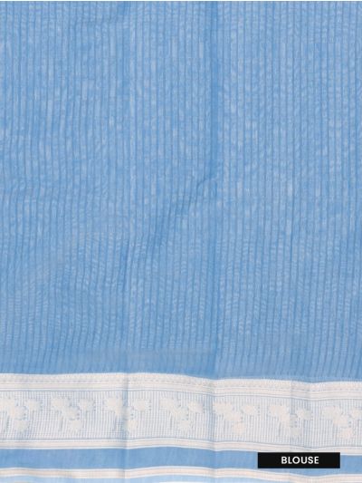 Gracecharm Kora Silk Cotton Linear Check with Dash Butta Pallu Saree
