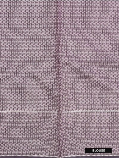 Gracecharm Kora Silk Cotton Fine Stripe with Geometric Pallu Saree