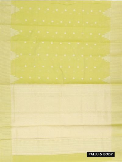 Gracecharm Kora Silk Cotton Small Butta with Geometric Pallu Saree