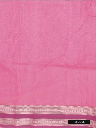 Gracecharm Kora Silk Cotton Dash Butta with Geometric Pallu Saree
