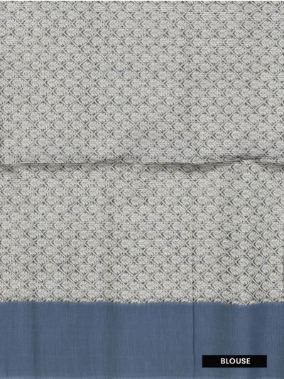 Gracecharm Kora Silk Cotton Window Check Butta with Diamond Pallu Saree