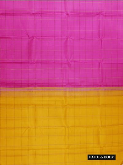 Arani Pure Silk Contrast Window Checks Checked Pallu Saree