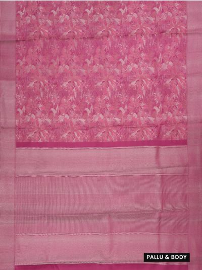 Vivaha Kanchipuram Pure Silk Floral Jaal with Striped Pallu Saree