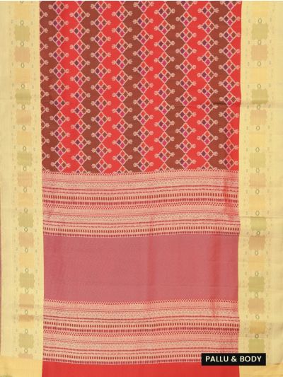 Vivaha Kanchipuram Pure Silk Four Square Geometric Butta with Geometric Pallu Saree