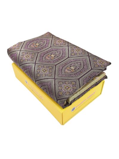 Vivaha Kanchipuram Pure Silk Hexagon Floral Motifs with Geometric Pallu Saree