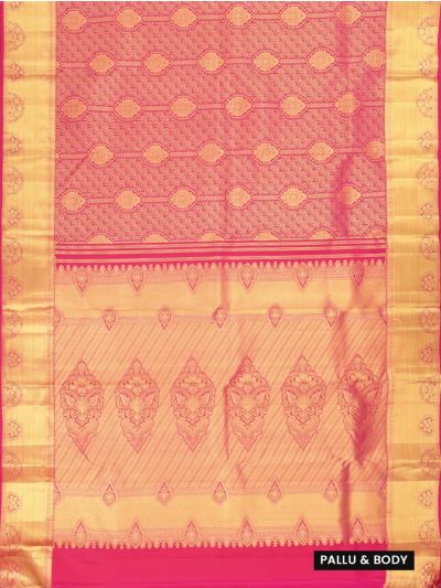 Gracecharm Pure Silk Floral Paisley Butta with Diagonal Stripe Pallu Saree