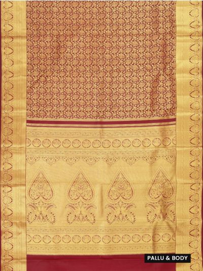 Gracecharm Pure Silk Floral Jaal with Ornamental Pallu Saree