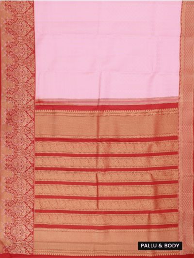 Vivaha Kanchipuram Pure Silk Leaf Chain Lines with Annapakshi Pallu Saree