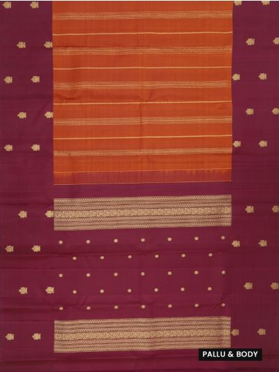 Vivaha Kanchipuram Pure Silk Traditional Motif with Contrast Border Saree