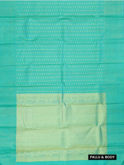 Vivaha Kanchipuram Pure Silk Floral Butta Checks with Diamond Brocade Pallu Saree