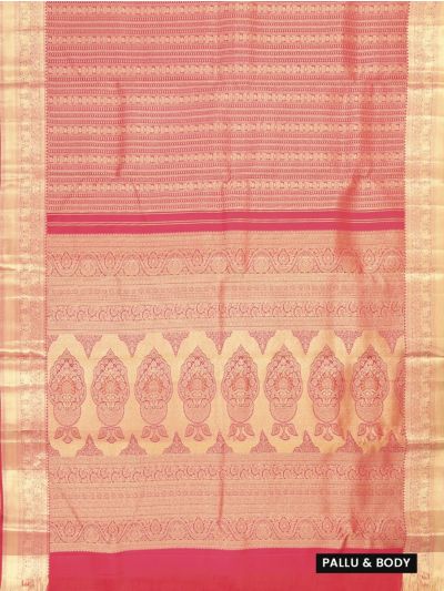 Gracecharm Pure Silk Traditional Motif with Floral Medallion Pallu Saree