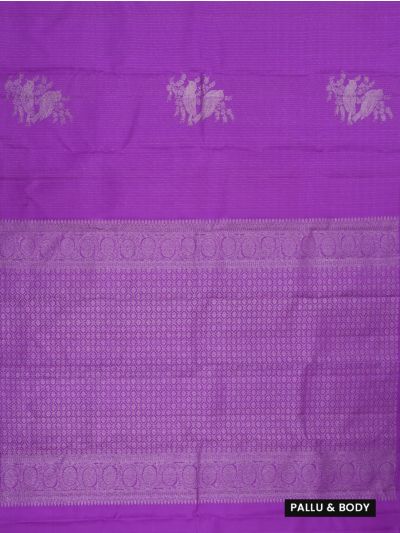 Gracecharm Pure Silk Bird Motif Stripes with Floral Pallu Saree