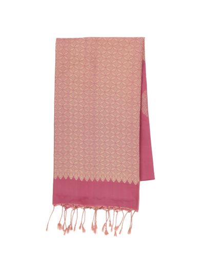 Gracecharm Art Soft Silk Round Butta with Geometric Brocade Pallu Saree