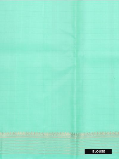 Kanmanie Soft Silk Checked Floral Butta with 4 Inch Traditional Border Saree