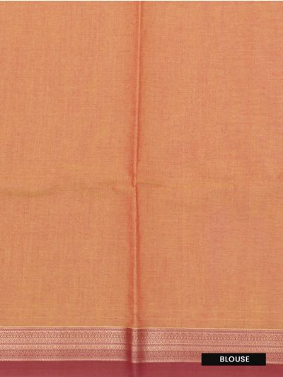Kanmanie Cotton Leaf Butta with Fine Zigzag Stripes and 3 Inch Border Saree