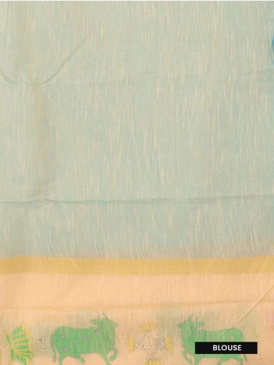 Gracecharm Elegant Chanderi Cotton Floral Butta Leaf Pallu Saree