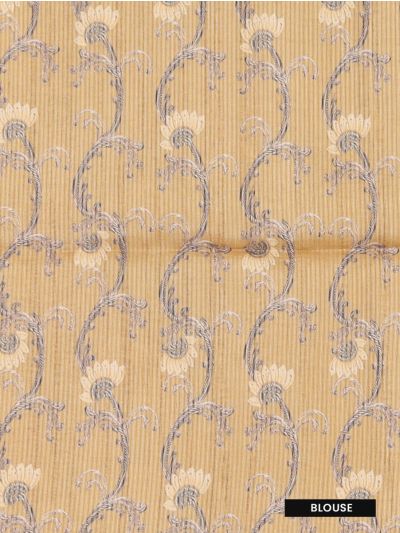 Gracecharm Art Dupion Stripe with Horse Pallu Saree