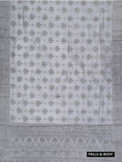 Gracecharm Semi Jute Floral Butta with Floral Jaal Pallu Saree