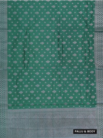 Gracecharm Semi Jute Leaf Butta with Floral Diamond Jaal Pallu Saree
