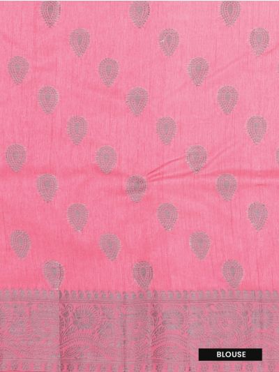 Gracecharm Semi Jute Butta with Floral Vine Jaal Pallu Saree