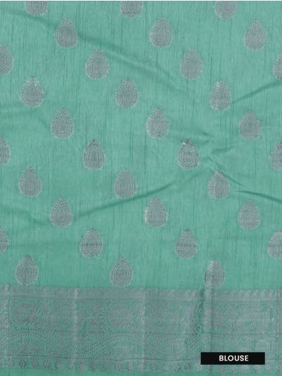 Gracecharm Semi Jute Butta with Floral Vine Wave Border Saree