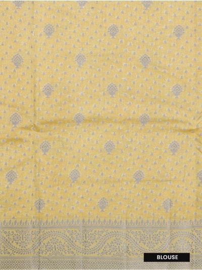 Gracecharm Semi Jute Butta and Floral Medallion Pallu Saree