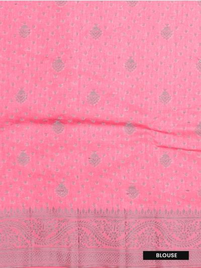 Gracecharm Semi Jute Butta and Floral Vine Wave Pallu Saree