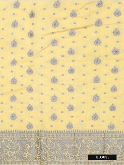 Gracecharm Semi Jute Butta with Floral Vine Pallu Saree