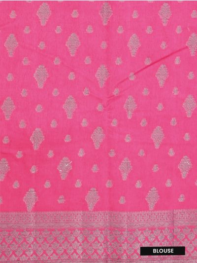 Gracecharm Semi Jute Butta with Floral Medallion Pallu Saree