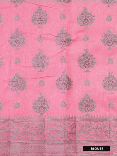 Gracecharm Semi Jute Floral Butta with Floral Vine Pallu Saree