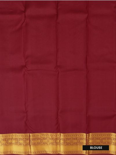 Gracecharm Traditional Leaf Motifs Gold Zari Floral Pallu Saree