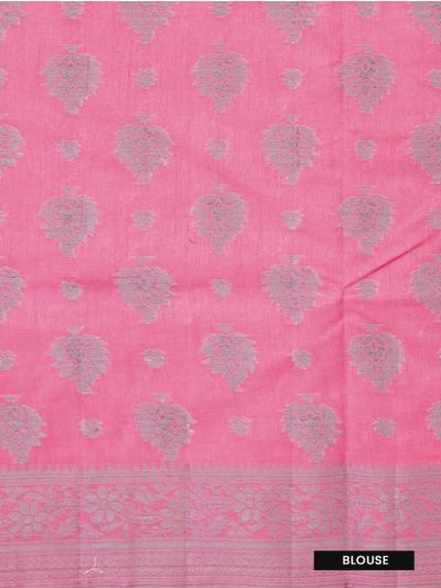 Gracecharm Semi Jute Butta with Floral Jaal Pallu Saree
