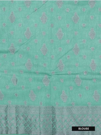 Gracecharm Semi Jute Butta with Floral Rosette Pallu Saree