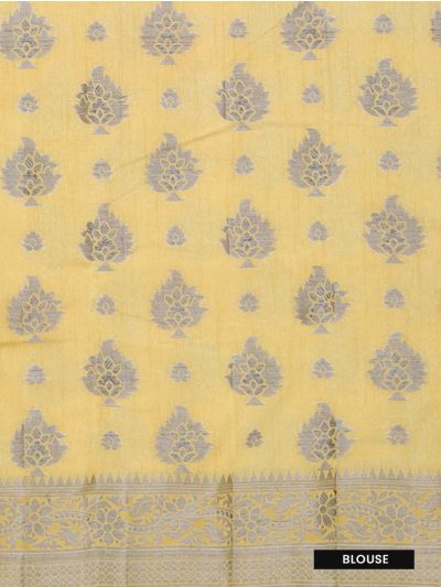Gracecharm Semi Jute Floral Butta with Floral Jaal Pallu Saree
