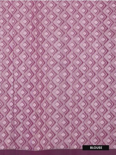 Gracecharm Kora Silk Cotton Rectangular Grid Butta with Diamond Lattice Pallu Saree