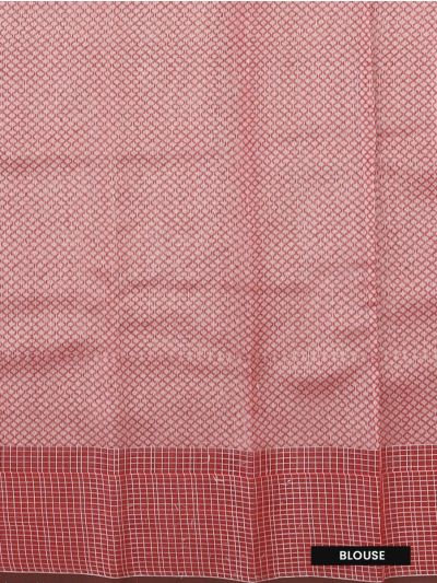 Gracecharm Kora Silk Cotton Teardrop Butta with Geometric Jaal Pallu Saree