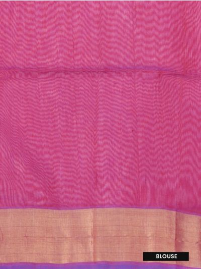 Gracecharm Pochampally Silk Cotton Ikat Diamond Floral Pallu Saree