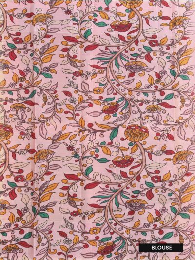 Vivaha Kanchipuram Pure Silk Check Butta with Peacock Floral Pallu Saree