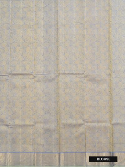 Vivaha Kanchipuram Pure Silk Pastel Stripe with Diagonal Zari Pallu Saree