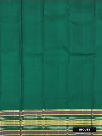 Vivaha Kanchipuram Pure Silk Geometric Stripe with Contrast Zari Border Saree