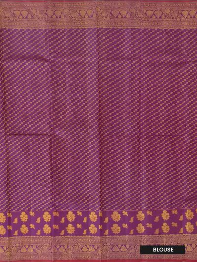 Vivaha Arani Pure Silk Geometric Check Brocade with Floral Butta Contrast Pallu Saree