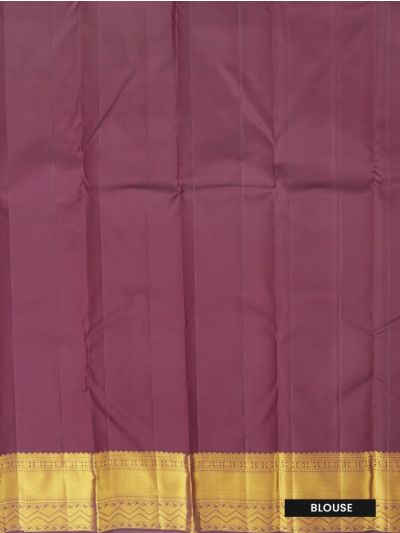 Vivaha Kanchipuram Pure Silk Floral Panel Brocade with Diagonal Floral Stripe Pallu Saree