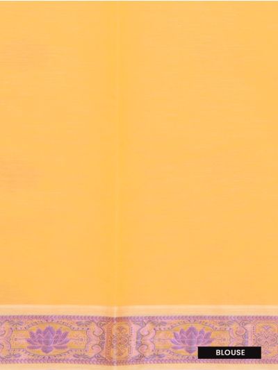 Kanmanie Cotton Lotus Butta with Ornamental Lotus Pallu Saree