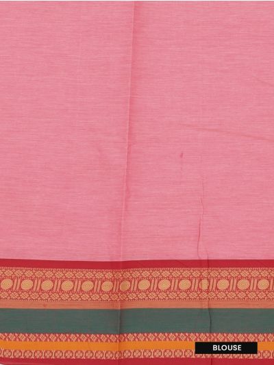 Kanmanie Cotton Floral Butta with Floral Stripe Pallu Kanchi Border Saree