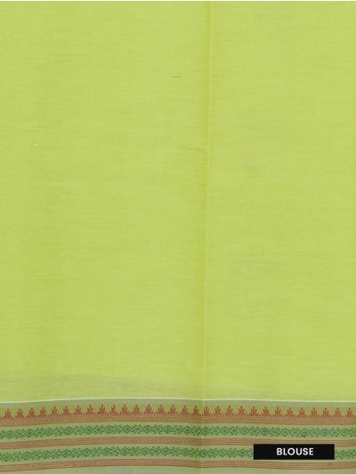 Kanmanie Cotton Floral Bud Butta with Geometric Stripe Pallu Saree