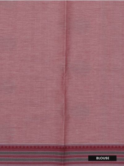 Kanmanie Cotton Floral Bud Butta with Floral Stripe Pallu 3 Inch Jacquard Border Saree