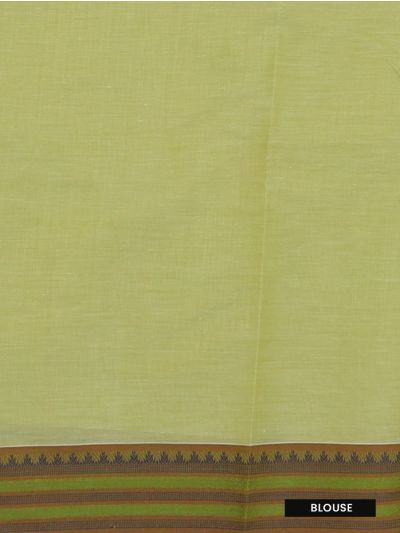 Kanmanie Cotton Floral Bud Butta Geometric Stripe Pallu 3 Inch Jacquard Border Saree
