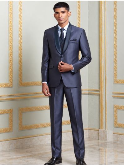 Bennevis Men’s Satin Shawl Lapel Tuxedo 5 Piece Suit Set